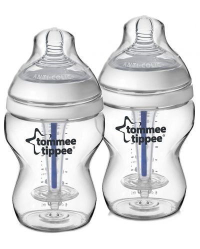 Комплект бебешки шишета Tommee Tippee Closer to Nature - Anti-Colic, 260 ml, 2 броя, асортимент - 2