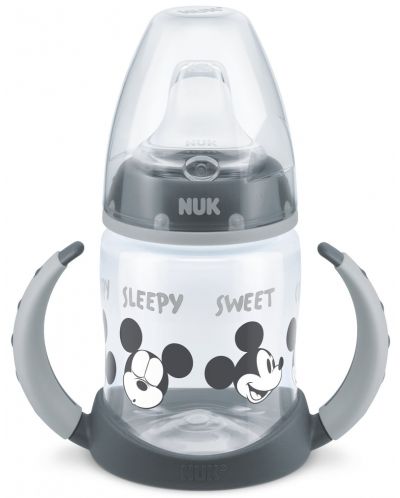 Шише Nuk - Mickey, TC, с накрайник за сок, 150 ml, grey - 1
