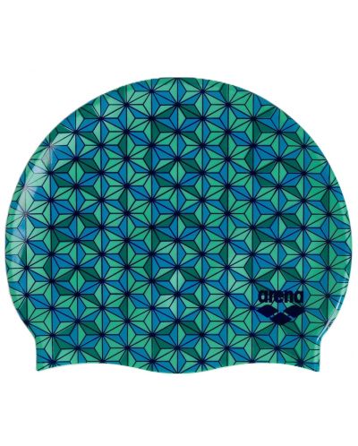 Шапка за плуване Arena - Print 2 Caps, зелена - 1