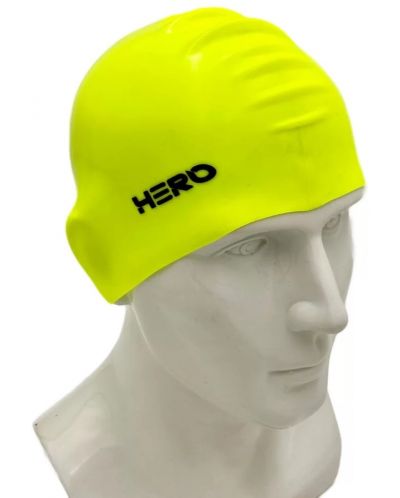 Шапка за плуване HERO - Silicone Swimming Helmet, жълта/черна - 2