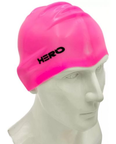 Шапка за плуване HERO - Silicone Swimming Helmet, светлорозова - 2