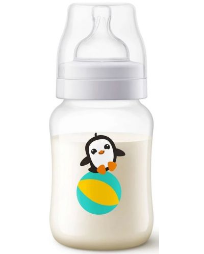 Шише за хранене Philips Avent Classic+, 260 ml, лимитирана серия, пингвин - 1