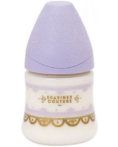 Шише за хранене Suavinex Premium - Лилаво, 150 ml