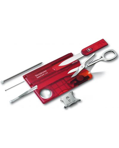 Швейцарски джобен нож-карта Victorinox SwissCard Lite - Червен, 13 функции - 2