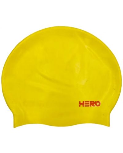 Шапка за плуване HERO - Silicone Swimming Helmet, жълта/червена - 1