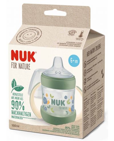 Шише за сок със силиконов накрайник NUK for Nature - 150 ml, зелено - 2