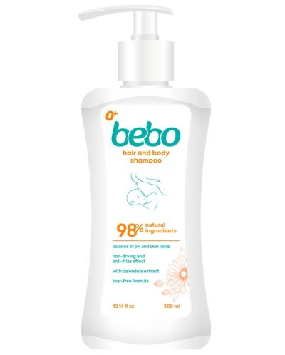 Шампоан за коса и тяло Bebo, 300 ml