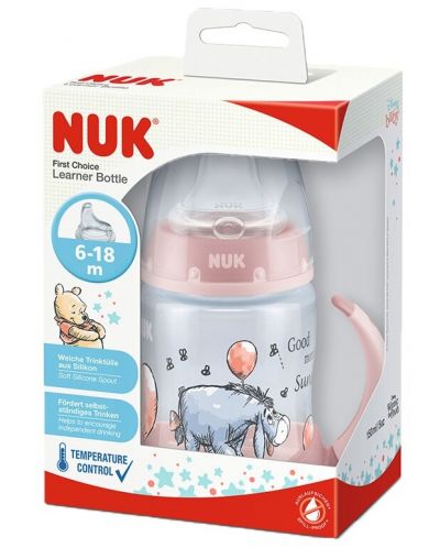 Шише за сок Nuk First Choice - Disney, 150 ml, розово, Йори - 2