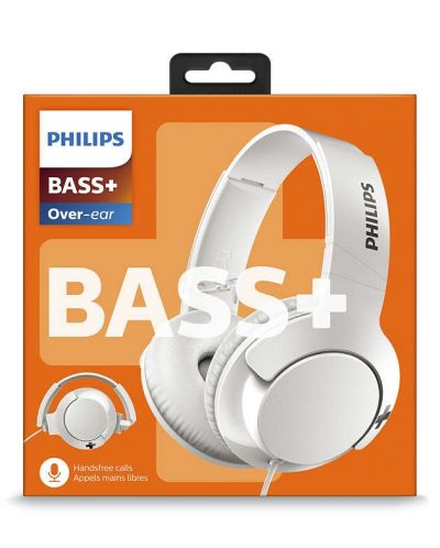 Слушалки с микрофон Philips - BASS+, бели - 4
