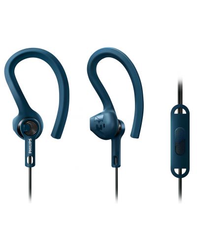 Слушалки с микрофон Philips - ActionFit, сини