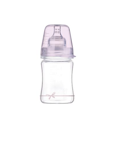 Шише Lovi - Baby Shower, стъклено, 150 ml, 0м+, розово - 1