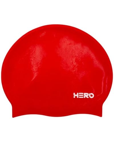 Шапка за плуване HERO - Silicone Swimming Helmet, червена - 1