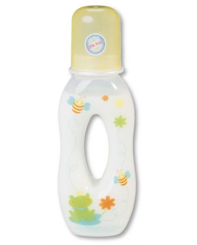 Шише с дупка Baby Nova - PP, 250 ml, жълто - 1