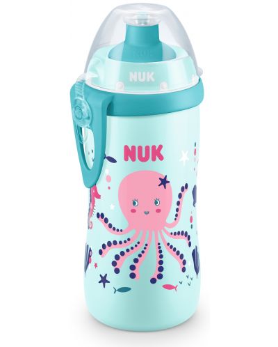 Шише с клапа Nuk Junior Cup - Chameleon, 300 ml,  за момиче - 1