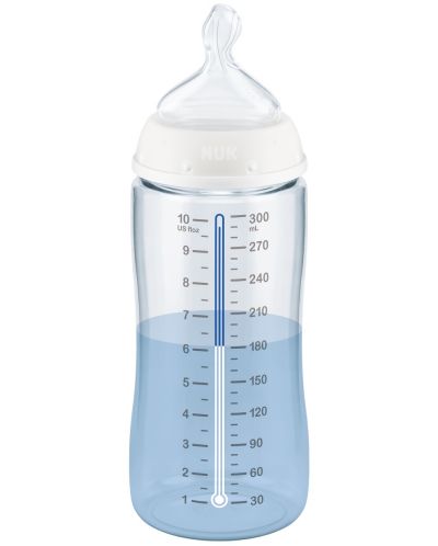 Шише Nuk First Choice - Temperature control, с каучуков биберон, 300 ml, розово, жираф - 2