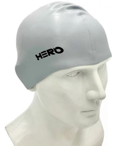 Шапка за плуване HERO - Silicone Swimming Helmet, сива - 2