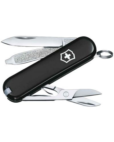 Швейцарски джобен нож Victorinox Classic SD - Черен, 7 функции - 1