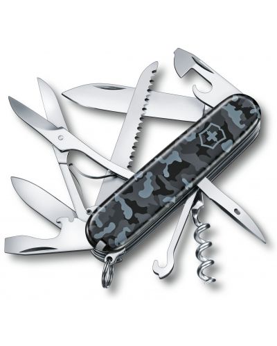 Швейцарски джобен нож Victorinox Huntsman - Черен камуфлаж, 15 функции - 1