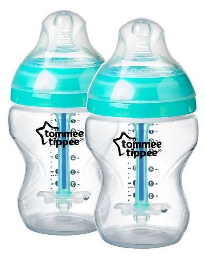 Комплект бебешки шишета Tommee Tippee Closer to Nature - Anti-Colic, 260 ml, 2 броя, асортимент - 1
