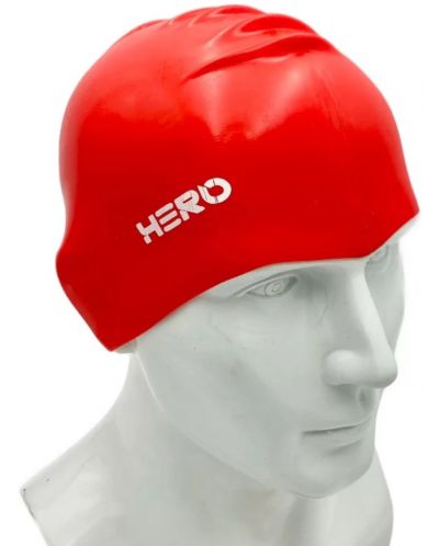 Шапка за плуване HERO - Silicone Swimming Helmet, червена - 2