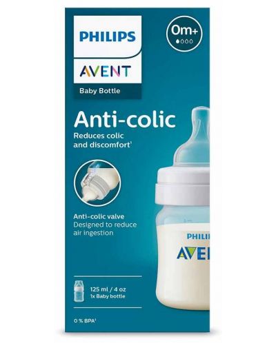 Шише Philips Avent - Classic, Anti-colic, PP, 125 ml - 5