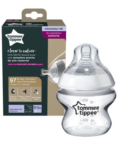 Бебешко шише Tommee Tippee Easi Vent - 150 ml, с биберон 1 капка