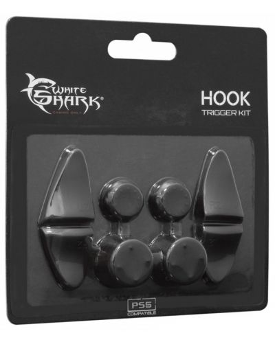 Комплект силиконови тапи White Shark - Hook Trigger Kit, черен (PS5) - 1