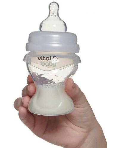 Силиконово шише за подпомагане на храненето Vital Baby - Anti-Colic, 150 ml - 3