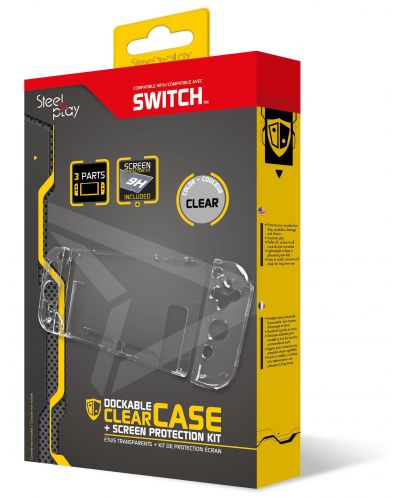 Силиконов кейс SteelPlay - Dockable Clear Case, прозрачен (Nintendo Switch)  - 1