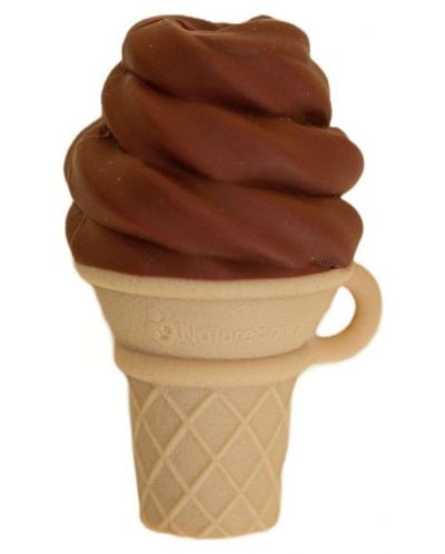 Силиконова гризалка NatureBond - С форма на шоколадов сладолед, с подарък клипс - 1