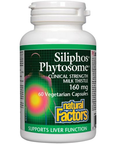 Siliphos Phytosome, 160 mg, 60 веге капсули, Natural Factors - 1