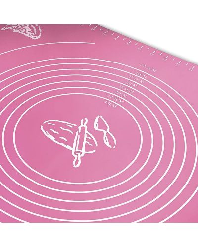 Силиконова подложка за месене Morello - Light Pink, 50 х 40 cm, розова - 3