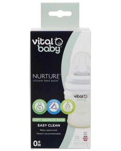 Силиконово шише за подпомагане на храненето Vital Baby - Anti-Colic, 150 ml - 6
