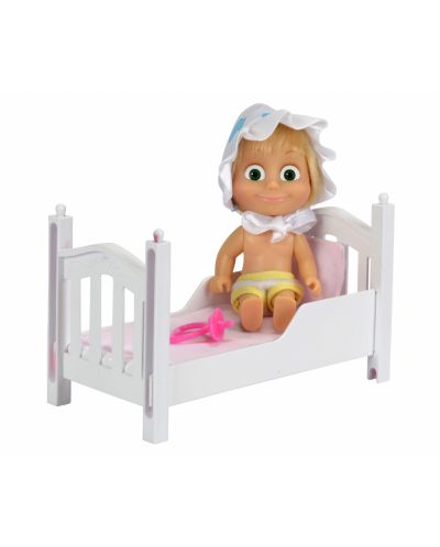 Комплект Маша и Мечока Simba Toys – Кукла Маша с легълце и завивки - 1