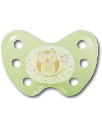 Силиконова светеща залъгалка Dentistar - Бухалче, размер 2