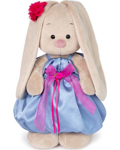 Плюшена играчка Budi Basa - Зайка Ми, в синя рокля с розова панделка, 25 cm - 1