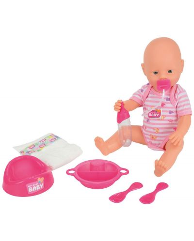 Пишкаща кукла-бебе Simba Toys New Born Baby - С гърне и аксесоари. 38 cm - 1