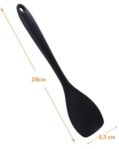 Силиконова лъжица за салата Elekom - EK-2117, 28 cm, черна - 2