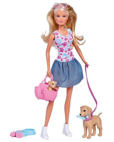 Кукла Simba Toys Steffi Love - Стефи, на разходка с куче - 1