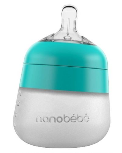 Силиконова бутилка Nanobebe - Flexy, 150 ml, минт - 1