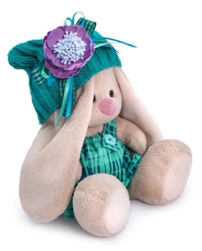 Плюшена играчка Budi Basa - Зайка Ми бебе, с тюркоазена шапчица, 15 cm - 3