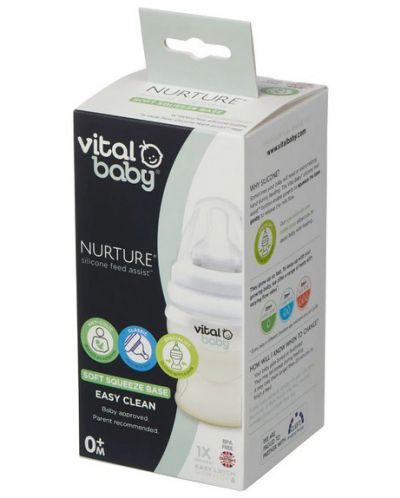 Силиконово шише за подпомагане на храненето Vital Baby - Anti-Colic, 150 ml - 7