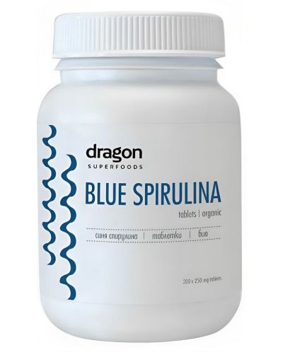 Синя спирулина, 250 mg, 200 таблетки, Dragon Superfoods - 1