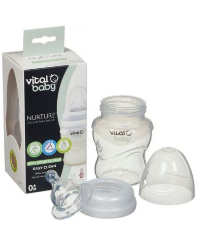 Силиконово шише за подпомагане на храненето Vital Baby - Anti-Colic, 150 ml - 5