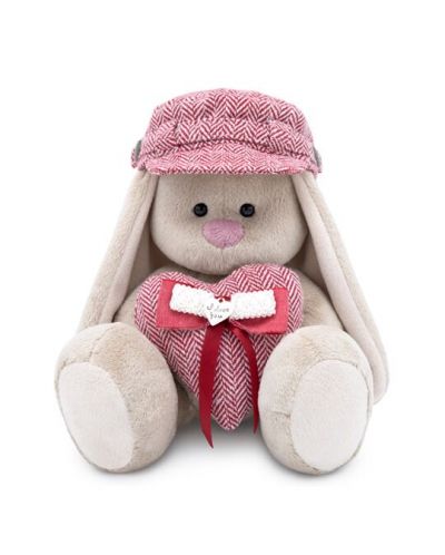 Плюшена играчка Budi Basa - Зайка Ми с шапка и сърчице, 18 cm - 1