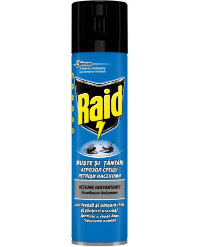 Raid Син аерозол против насекоми, 400 ml - 1