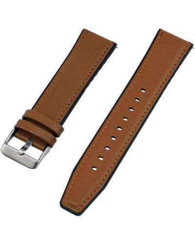 Силиконова каишка Xmart - Watch Band Leather, 22 mm, кафява - 1