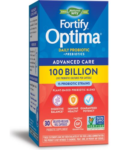 Fortify Optima Advanced Care Probiotic, 30 капсули, Nature's Way - 1