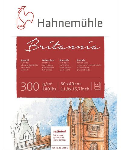 Скицник Hahnemuhle Britania - 30 x 40 cm, горещо пресована хартия, 12 листа - 1