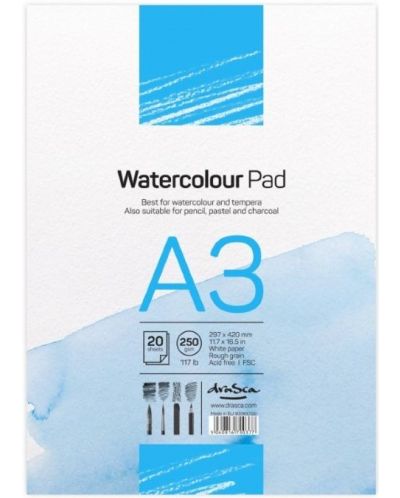 Скицник Drasca - Watercolour pad, 20 листа, A3 - 1